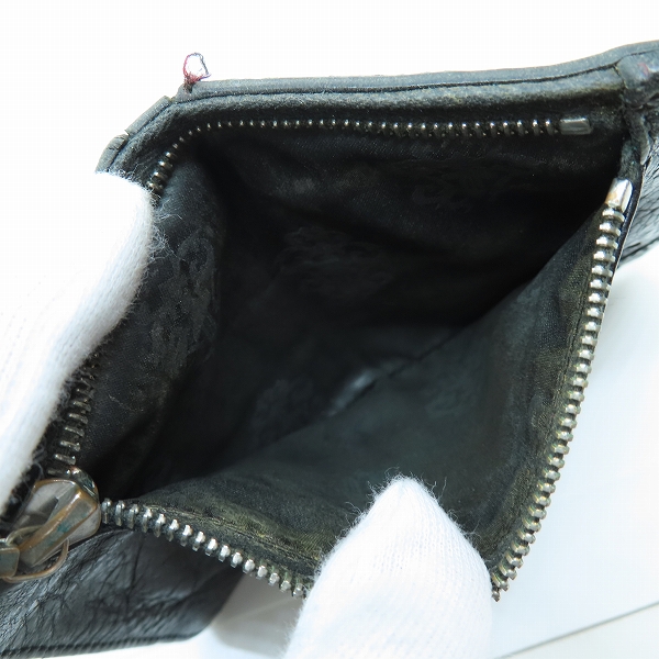 実際に弊社で買取させて頂いたCHROME HEARTS/クロムハーツ BANK ROBBER/バンクローバー 3セメタリークロスパッチ/ラウンドジップウォレットの画像 5枚目