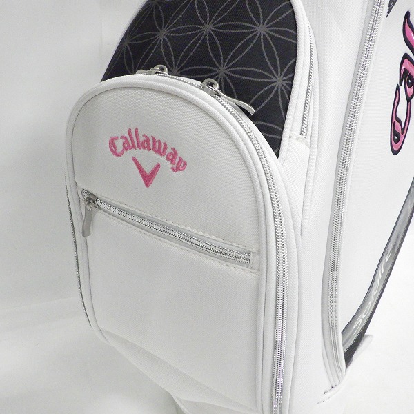 実際に弊社で買取させて頂いたCallaway/キャロウェイ Solaire/ソレイル レディース 6分割キャディバッグ ホワイト 1w用ヘッドカバー付きの画像 5枚目