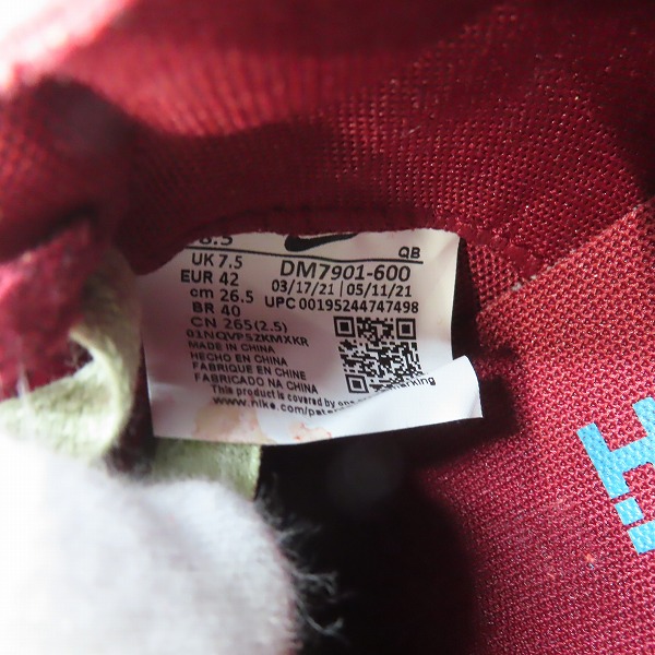 実際に弊社で買取させて頂いた【未使用】NIKE×SACAI×KAWS/ナイキ×サカイ×カウズ BLAZER LOW Team Red ブレーザー DM7901-600/26.5の画像 5枚目