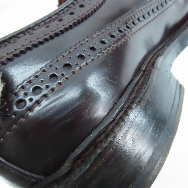 実際に弊社で買取させて頂いたALDEN/オールデン コードバン ロングウイングチップ バーガンディ 975/8の画像 7枚目