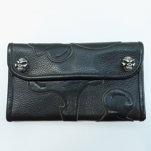 実際に弊社で買取させて頂いたTRAVIS WALKER/トラヴィスワーカー スカルパッチ  スティングレイ レザー ウォレット 長財布 w/ウォレットリング 