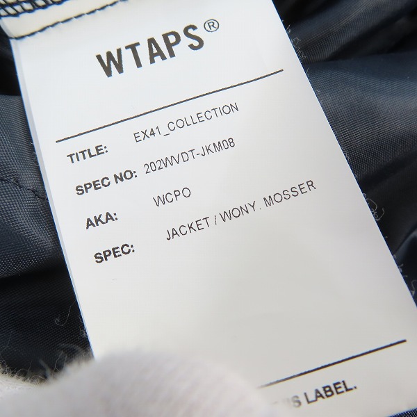 実際に弊社で買取させて頂いたWTAPS/ダブルタップス 20AW WCPO JACKET WONY.MOSSER 中綿ジャケット 202WVDT-JKM08/02の画像 3枚目