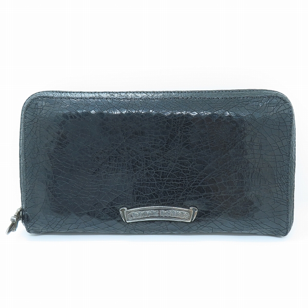 実際に弊社で買取させて頂いたCHROME HEARTS/クロムハーツ ゼロピラミッド スタッズ ガラスレザー ラウンドジップウォレット/長財布 の画像 1枚目