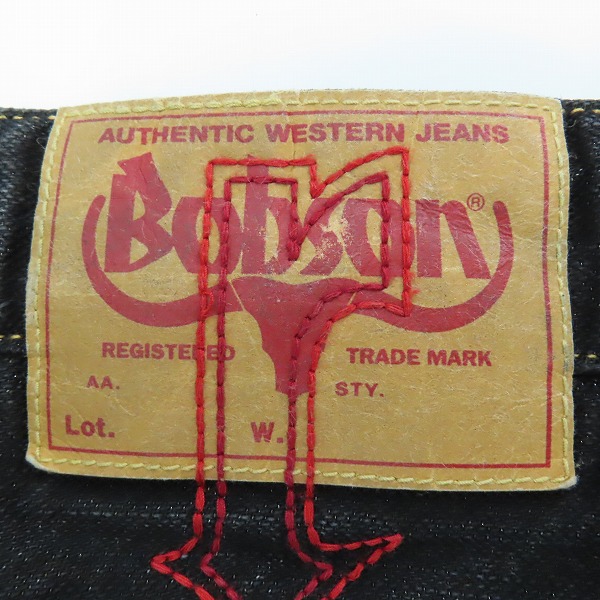 実際に弊社で買取させて頂いたRoen Jeans×BOBSON/ロエン×ボブソン スカルスタッズ ダメージ加工 デニムパンツ 32の画像 7枚目