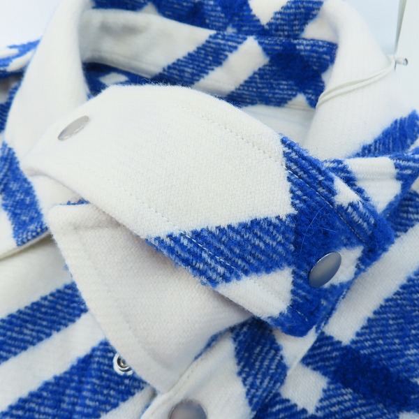 実際に弊社で買取させて頂いたBURBERRY/バーバリー チェックウールブレンドシャツジャケット 8078865/Lの画像 7枚目