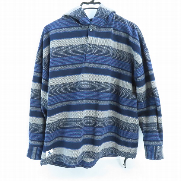 実際に弊社で買取させて頂いたDESCENDANT/ディセンダント 23AW MOLE HOODED STRIPE LS SHIRT エスニック柄 プルオーバーシャツ 232TQDS-SHM04/2