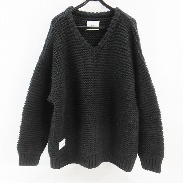 実際に弊社で買取させて頂いたWTAPS/ダブルタップス 19AW MEDIEVAL SWEATER WOAC/Vネック ニット セーター 192MADT-KNM02/04