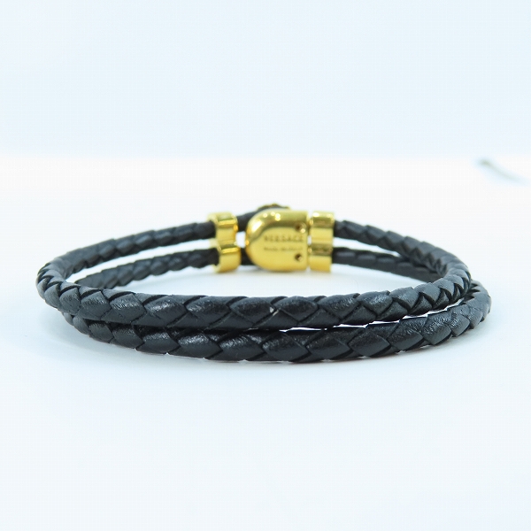 実際に弊社で買取させて頂いたVERSACE/ヴェルサーチ メデューサ ブレイド レザー ブレスレットの画像 3枚目