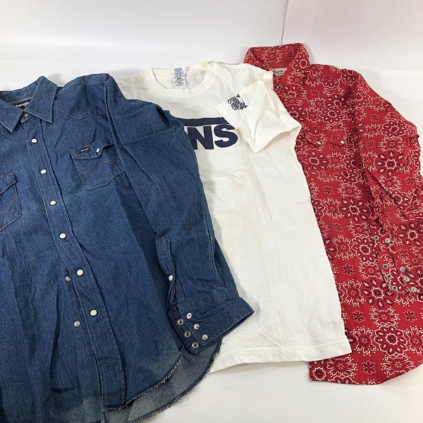 実際に弊社で買取させて頂いた【おまとめ】Wrangler/ラングラー VANS/バンズ THE PORTER/ポーター 他 ヴィンテージTシャツ/カットー/ウエスタンシャツ 等の画像 1枚目