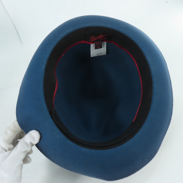 実際に弊社で買取させて頂いたBorsalino/ボルサリーノ 18.57 ロゴ  プレート フェルトハット/61の画像 4枚目