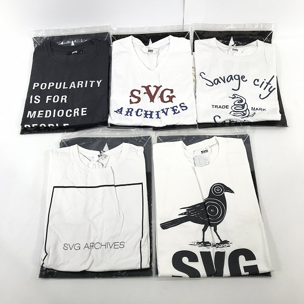 実際に弊社で買取させて頂いた【おまとめ】SVG ARCHIVES BY NEIGHBORHOOD/ネイバーフッド Savage city Service 等 ブラック/ホワイト 半袖 プリント Tシャツ