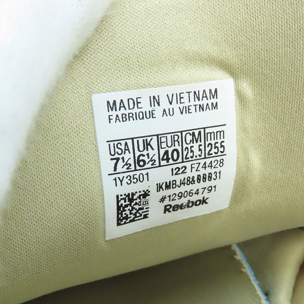 実際に弊社で買取させて頂いたReebok/リーボック INSTAPUMP FURY OG/ポンプフューリー FZ4428 25.5の画像 5枚目