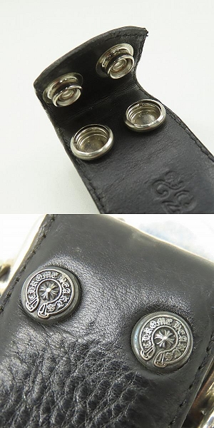 実際に弊社で買取させて頂いたCHROME HEARTS/クロムハーツ クラシックオーバルクロスバックルベルト/32の画像 6枚目