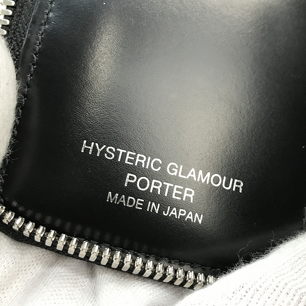 実際に弊社で買取させて頂いたHYSTERIC GLAMOUR×PORTER/ヒステリックグラマー×ポーター 二つ折り財布 ラウンドジップ 財布の画像 4枚目
