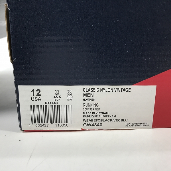 実際に弊社で買取させて頂いた【未使用】Reebok/リーボック CLASSIC NYLON VINTAGE/クラシック ナイロン ヴィンテージ GW4340/30.0の画像 9枚目