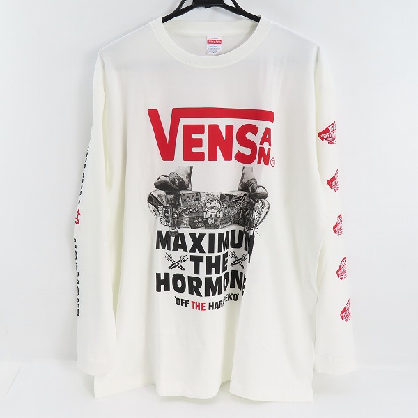 実際に弊社で買取させて頂いたMAXIMUM THE HORMONE/マキシマムザホルモン VENSAN プリント バンドTシャツ ホワイト/2XL