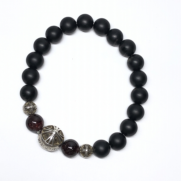 実際に弊社で買取させて頂いたCHROME HEARTS/クロムハーツ BEAD ONYX 71 BNDD PLS/8mm ビーズブレスレットｗ/オニキスの画像 8枚目