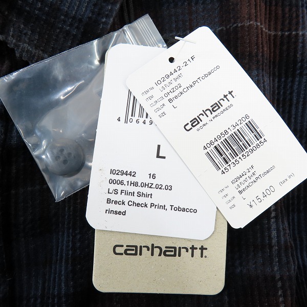 実際に弊社で買取させて頂いた【未使用】Carhartt WIP/カーハート L/S Flint Shirt コーデユロイシャツ I029442/Lの画像 7枚目