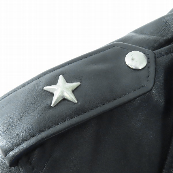 実際に弊社で買取させて頂いたSchott/ショット 613US ONE STAR/ワンスター ダブルライダースジャケット 7007/44の画像 8枚目