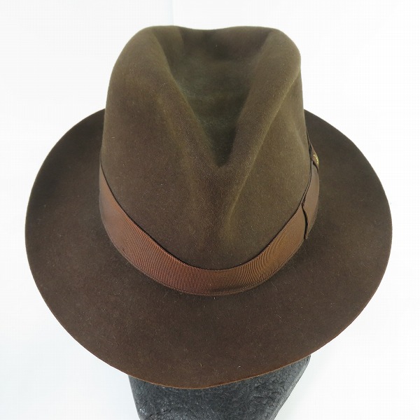 実際に弊社で買取させて頂いたBorsalino/ボルサリーノ 18.57 兎の毛 ブラウン ハットの画像 1枚目