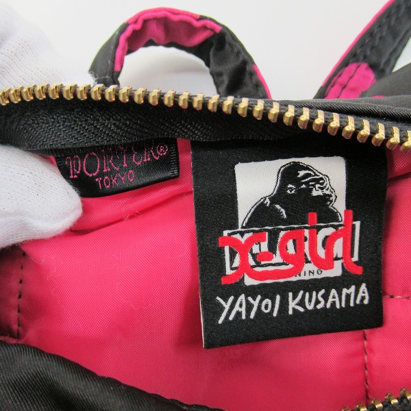 実際に弊社で買取させて頂いたPORTER/ポーター×草間彌生×XLARGE/エックスラージ×x-girl コラボ ドット柄 ショルダーバッグ/ハンドバッグの画像 7枚目