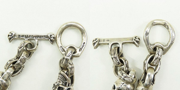 実際に弊社で買取させて頂いたBWL/BILL WALL LEATHER/ビルウォールレザー Immortal Cross Link/G.L.S. w/Skull T-Bar Bracelet/ブレスレットの画像 5枚目