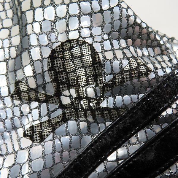 実際に弊社で買取させて頂いたRoen/ロエン 裏地 レオパード シルバー ハンド バッグの画像 5枚目