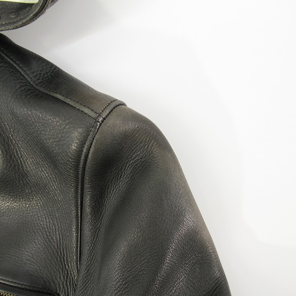 実際に弊社で買取させて頂いたRED MOON/レッドムーン NUMBER ONE LEATHER/ナンバーワンレザー フード ライダース ジャケット /36の画像 7枚目