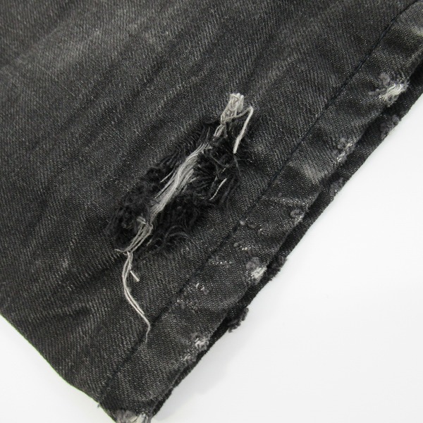 実際に弊社で買取させて頂いたBALMAIN/バルマン バイカーデニムパンツ ブラック/28の画像 8枚目
