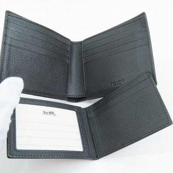 実際に弊社で買取させて頂いたCOACH/コーチ ヴァーシティ ストライプレザー 二つ折り財布 F24649の画像 5枚目