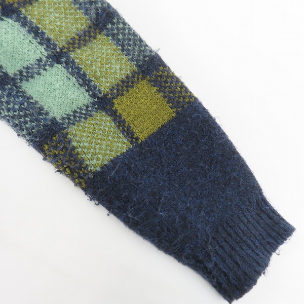 実際に弊社で買取させて頂いたMAISON KITSUNE/メゾンキツネ グラフィック チェック インターシャ ジャンパー クルーネック セーター NM00811KT1111/Sの画像 7枚目