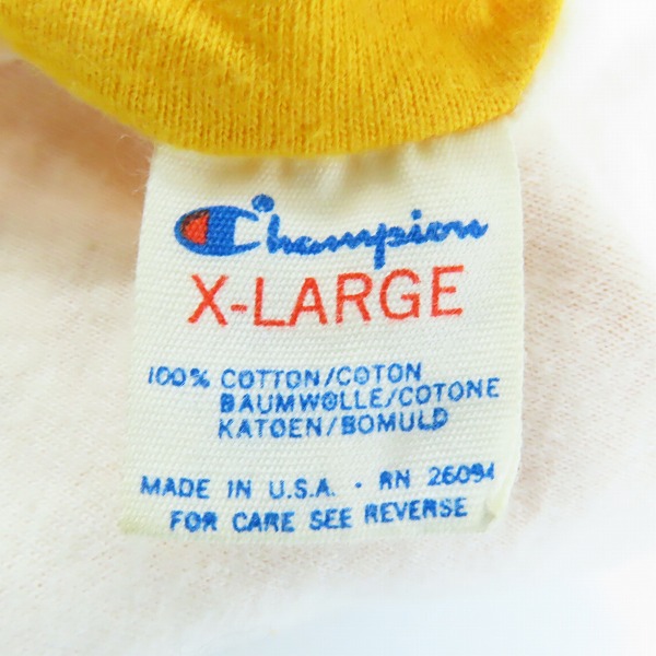 実際に弊社で買取させて頂いたChampion/チャンピオン 80s リバーシブル Tシャツ/カットソーXLの画像 4枚目