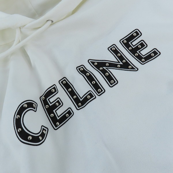実際に弊社で買取させて頂いたCELINE by Hedi Slimane/セリーヌバイエディスリマン 21SS ロゴ スタッズ プルオーバーパーカー 2Y323052H/Lの画像 9枚目