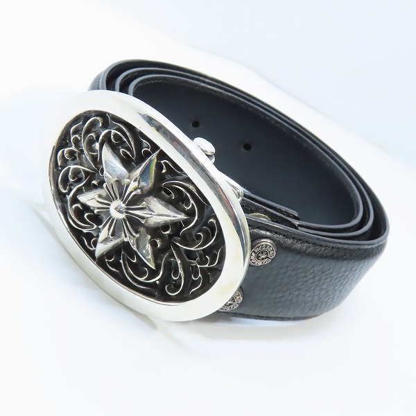 実際に弊社で買取させて頂いたCHROME HEARTS/クロムハーツ オーバルスターバックルベルト 36