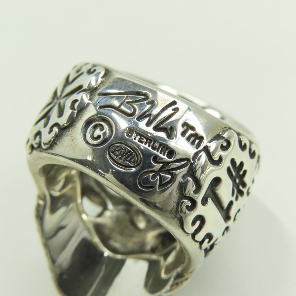 実際に弊社で買取させて頂いたBWL/BILL WALL LEATHER/ビルウォールレザー Flying Tire Graffiti Master Skull Ring/マスタースカルリング R399/25号の画像 6枚目