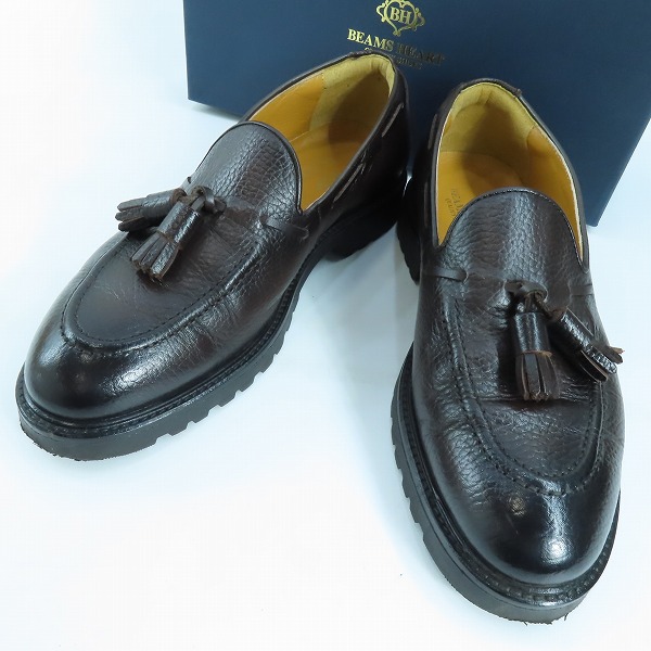 実際に弊社で買取させて頂いたBEAMS HEART/ビームスハート グレインレザー タッセルローファー ダークブラウン/7 1/2