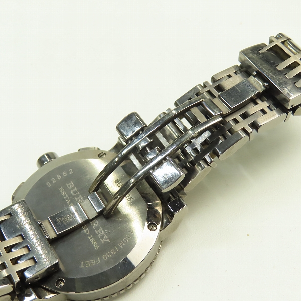 実際に弊社で買取させて頂いたBURBERRY/バーバリー クロノグラフ デイト クォーツ 腕時計 BU2305【動作未確認】の画像 3枚目