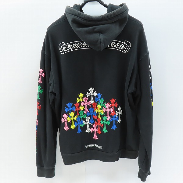 実際に弊社で買取させて頂いた【JPタグ】CHROME HEARTS/クロムハーツ マルチカラー セメタリークロスプリント プルオーバー パーカー Mの画像 1枚目