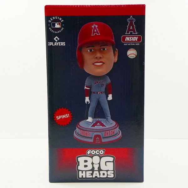 実際に弊社で買取させて頂いたFOCO/フォコ BIG HEADS ロサンゼルス・エンゼルス ＃17 大谷翔平 打者 ボブルヘッド フィギュア 首振り 回転の画像 7枚目