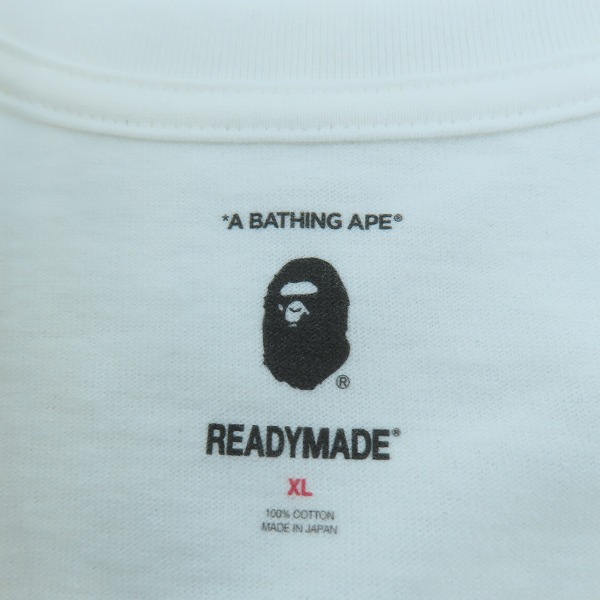 実際に弊社で買取させて頂いたA BATHING APE×READYMADE/アベイシングエイプ×レディメイド 刺繍入り Tシャツ WHITE × GREEN CAMO/XLの画像 3枚目