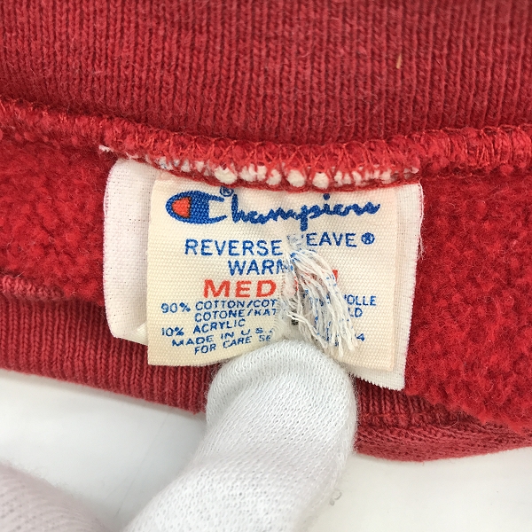 実際に弊社で買取させて頂いたChampion/チャンピオン  90s USA製 REVERSE WEAVE/リバースウィーブ　プリントスウェット/トレーナー/Mの画像 2枚目