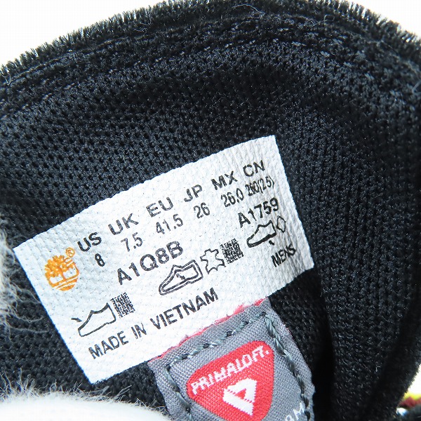 実際に弊社で買取させて頂いたTimberland×OFF-WHITE/ティンバーランド×オフホワイト ベロア 6インチ ブーツ ブラック A1Q8B/8の画像 5枚目