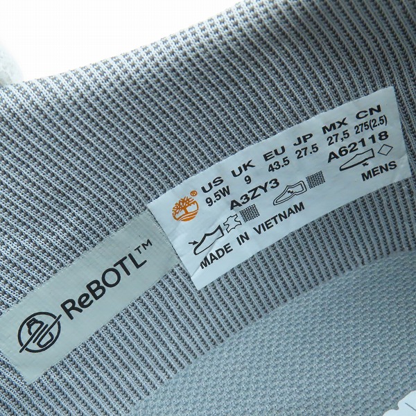 実際に弊社で買取させて頂いたTimberland/ティンバーランド ローカット スニーカー A62118 27.5の画像 5枚目