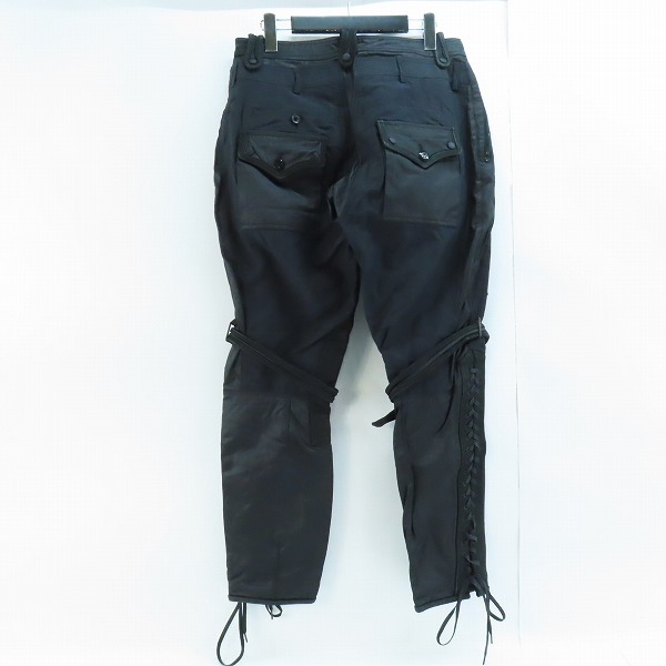 実際に弊社で買取させて頂いたkiminori morishita×Roen/キミノリモリシタ×ロエン レザー切替 デザインパンツ 7747327 /Fの画像 1枚目