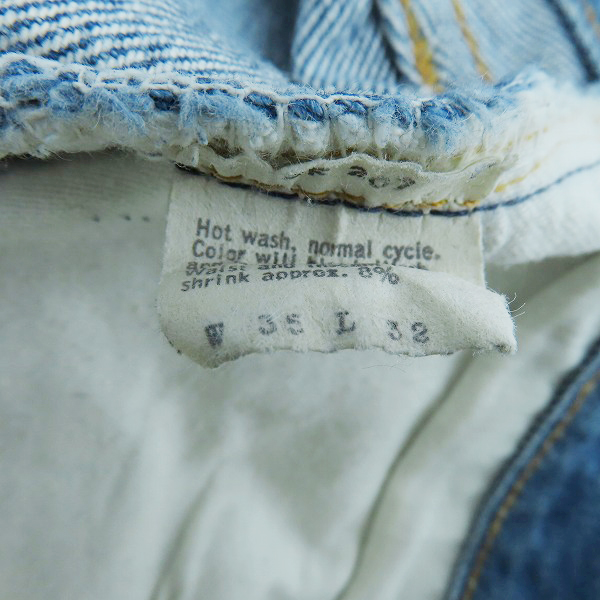 実際に弊社で買取させて頂いたLEVIS/リーバイス  501XX 刻印2 66前期 スモールe/紙パッチ/赤耳/チェーンステッチ デニムパンツ/W35の画像 7枚目