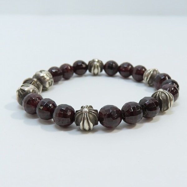 実際に弊社で買取させて頂いたCHROME HEARTS/クロムハーツ 8mm BEAD34 ガーネット ビーズブレスレットの画像 2枚目