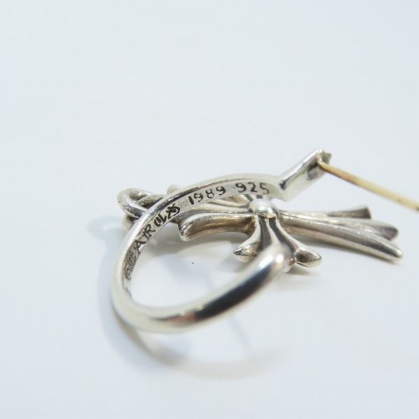 実際に弊社で買取させて頂いたCHROME HEARTS/クロムハーツ TINY CH CROSS タイニーCHクロス フープピアスの画像 5枚目