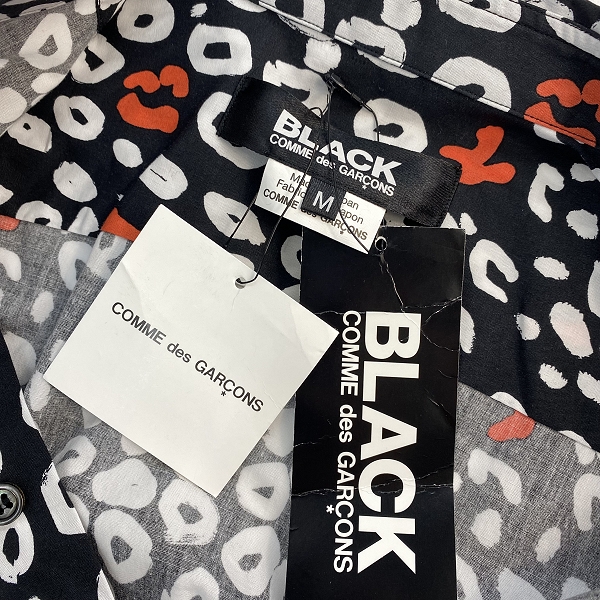 実際に弊社で買取させて頂いた【未使用】BLACK COMME des GARCONS(ブラックコムデギャルソン 総柄シャツ 1G-B007/Mの画像 2枚目