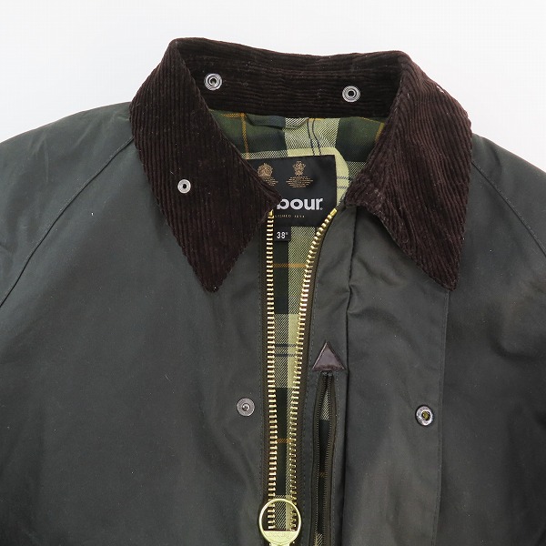 実際に弊社で買取させて頂いたBarbour/バブアー TRANSPORT/トランスポート ワックスコットンショートブルゾン 242MWX1678/38の画像 3枚目