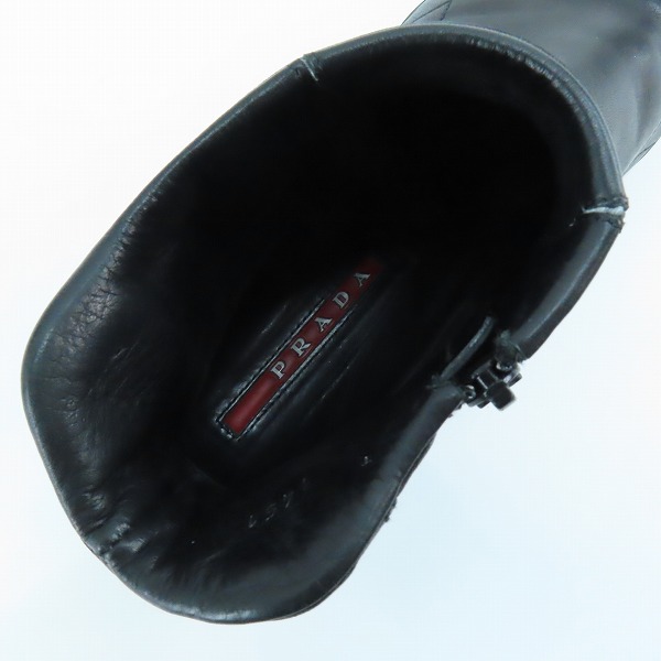 実際に弊社で買取させて頂いたPRADA/プラダ サイドジップ レザーブーツ 1451/6の画像 4枚目
